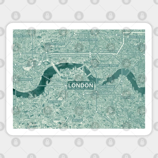 Vintage blue retro London Sticker by ol1ie